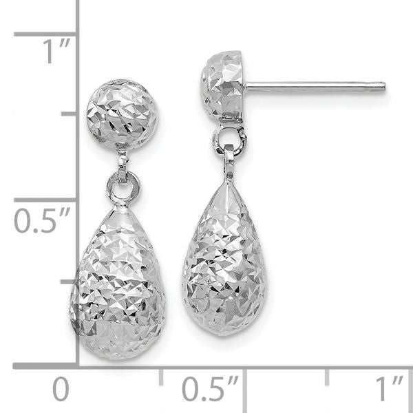 Leslie's 10K White Gold D/C Post Dangle Earrings - Image 4