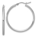 Leslie's 10K White Gold Polished Hinged Hoop Earrings
