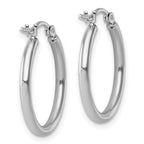 Leslie's 10K White Gold Polished Hinged Hoop Earrings - Image 4