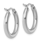 Leslie's 10K White Gold Polished Hinged Hoop Earrings - Image 4