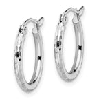 Leslie's 10K White Gold D/C Hinged Hoop Earrings - Image 2