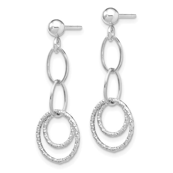 Leslie's 10K White Gold Post Dangle Earrings - Image 2