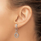 Leslie's 10K White Gold Post Dangle Earrings - Image 3
