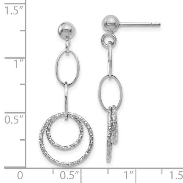 Leslie's 10K White Gold Post Dangle Earrings - Image 4