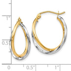 Leslie's 10K Two-Tone Hinged Hoop Earrings - Image 4