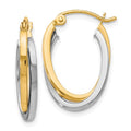 Leslie's 10K Two-Tone Polished Hinged Hoop Earrings