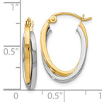 Leslie's 10K Two-Tone Polished Hinged Hoop Earrings - Image 4