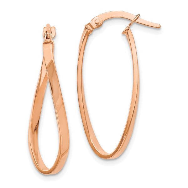 Leslie's 10K Rose Gold Polished Hinged Hoop Earrings