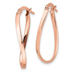 Leslie's 10K Rose Gold Polished Hinged Hoop Earrings - Image 2