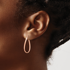 Leslie's 10K Rose Gold Polished Hinged Hoop Earrings - Image 3