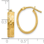 Leslie's 10K Polished and D/C Oval Hinged Hoop Earrings - Image 4
