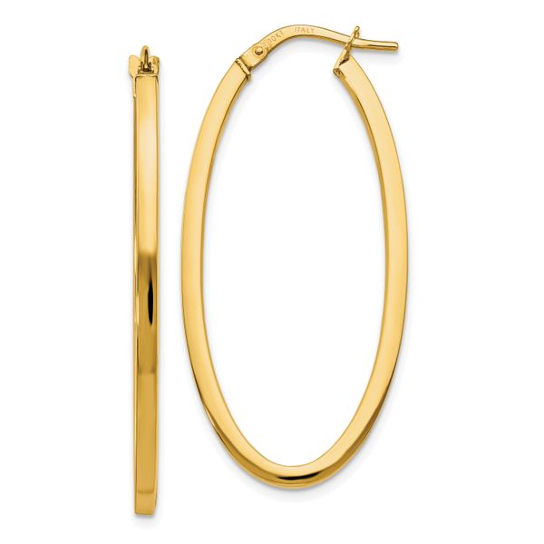 Leslie's 10K Polished Oval Hinged Hoop Earrings