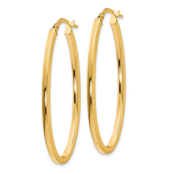 Leslie's 10K Polished Oval Hinged Hoop Earrings - Image 2