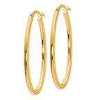 Leslie's 10K Polished Oval Hinged Hoop Earrings - Image 2