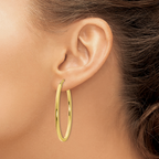 Leslie's 10K Polished Oval Hinged Hoop Earrings - Image 3