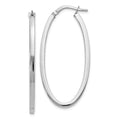 Leslie's 10K White Gold Polished Oval Hinged Hoop Earrings
