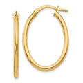 Leslie's 10K Polished Oval Hinged Hoop Earrings