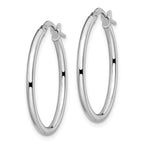 Leslie's 10K White Gold Polished Oval Hinged Hoop Earrings - Image 2