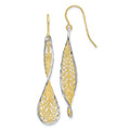 Leslie's 10K Two-tone D/C Dangle Shepherd Hook Earrings