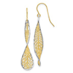 Leslie's 10K Two-tone D/C Dangle Shepherd Hook Earrings