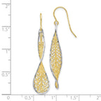 Leslie's 10K Two-tone D/C Dangle Shepherd Hook Earrings - Image 4