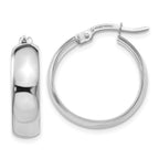 Leslie's 10K White Gold Polished Hinged Hoop Earrings