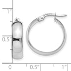 Leslie's 10K White Gold Polished Hinged Hoop Earrings - Image 3