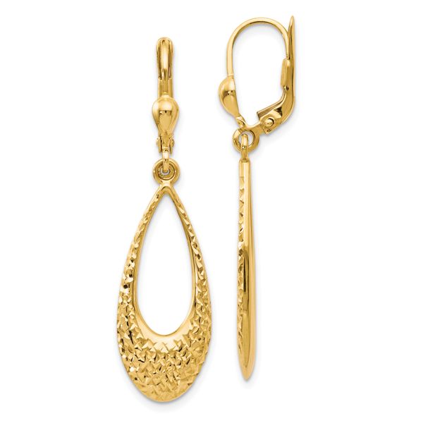 Leslie's 10K Polished and D/C Leverback Earrings