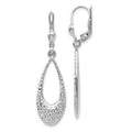 Leslie's 10K White Gold Polished and D/C Leverback Earrings
