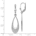Leslie's 10K White Gold Polished and D/C Leverback Earrings - Image 3