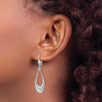 Leslie's 10K White Gold Polished and D/C Leverback Earrings - Image 4