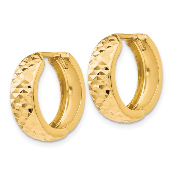 Leslie's 10K Polished and D/C Hinged Hoop Earrings - Image 2