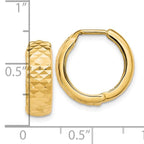 Leslie's 10K Polished and D/C Hinged Hoop Earrings - Image 4