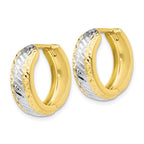 Leslie's 10K w/White Rhodium Polished and D/C Hoop Earrings - Image 2