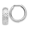 Leslie's 10K White Gold Polished and D/C Hoop Earrings