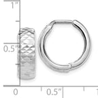 Leslie's 10K White Gold Polished and D/C Hoop Earrings - Image 3
