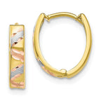 Leslie's 10K Two-tone with White Rhodium Polished and Satin D/C Earrings