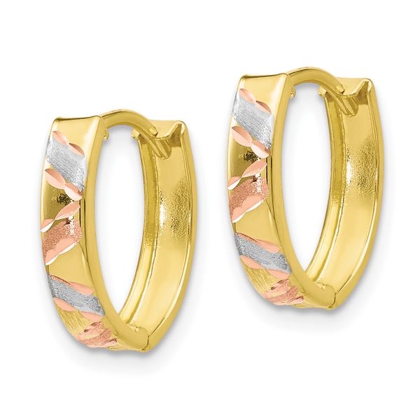 Leslie's 10K Two-tone with White Rhodium Polished and Satin D/C Earrings - Image 2