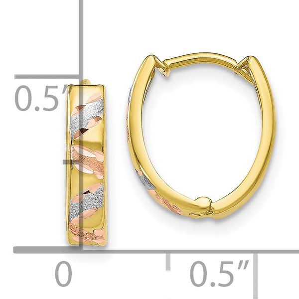 Leslie's 10K Two-tone with White Rhodium Polished and Satin D/C Earrings - Image 4