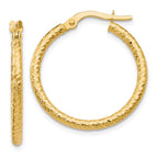 Leslie's 10K Polished and Textured Hinged Hoop Earrings
