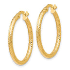 Leslie's 10K Polished and Textured Hinged Hoop Earrings - Image 2