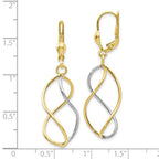Leslie's 10K Yellow with Rhodium Polished Leverback Earrings - Image 4