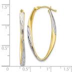 Leslie's 10K Gold White Rhodium-plated D/C Hoop Earrings - Image 4