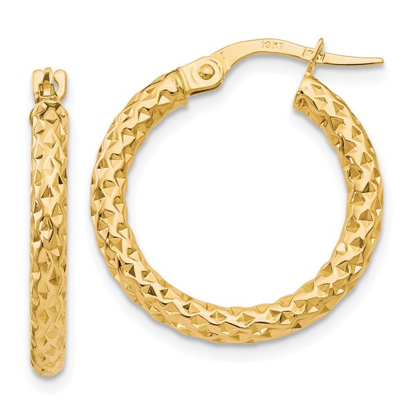 Leslie's 10K Polished D/C Hoop Earrings