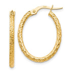 Leslie's 10K Polished D/C Oval Hoop Earrings
