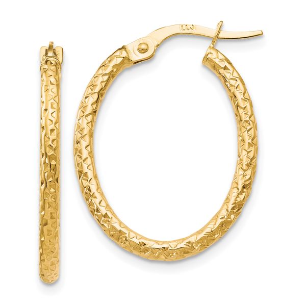 Leslie's 10K Polished D/C Oval Hoop Earrings