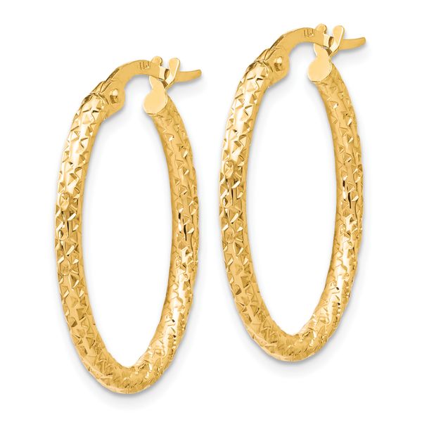 Leslie's 10K Polished D/C Oval Hoop Earrings - Image 2
