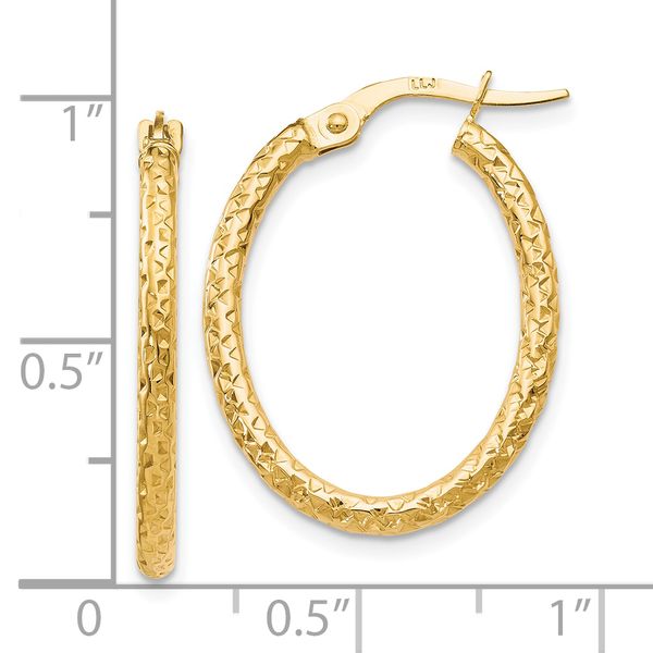 Leslie's 10K Polished D/C Oval Hoop Earrings - Image 4