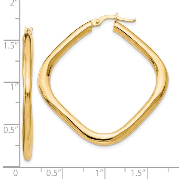 Leslie's 10K Polished Square Hoop Earrings - Image 4