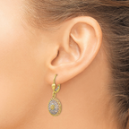 Leslie's 10K w/White Rhodium Polished Leverback Earrings - Image 3